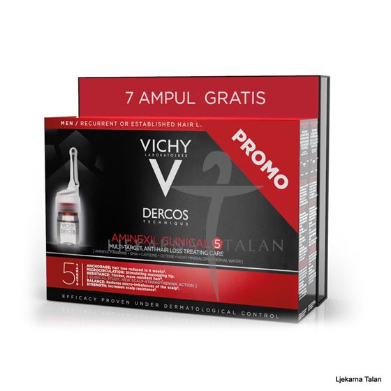Vichy Dercos AMINEXIL CLINICAL 5 za muškarce 21 ampula + 7 ampula GRATIS