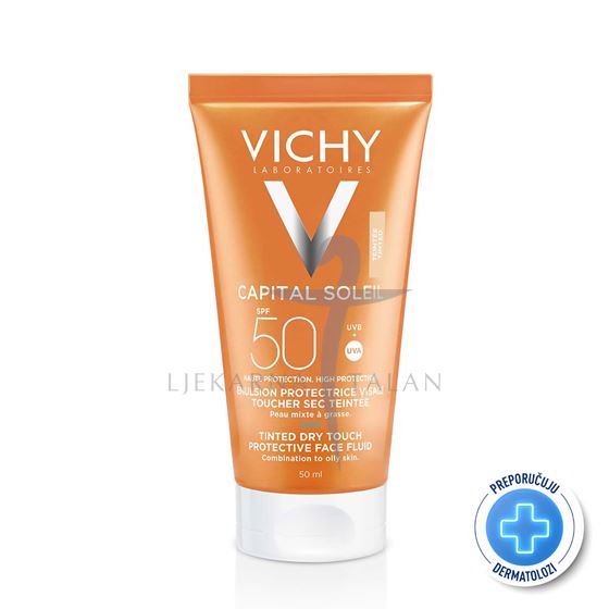  Capital Soleil Obojeni "Dry touch" fluid za lice SPF50+