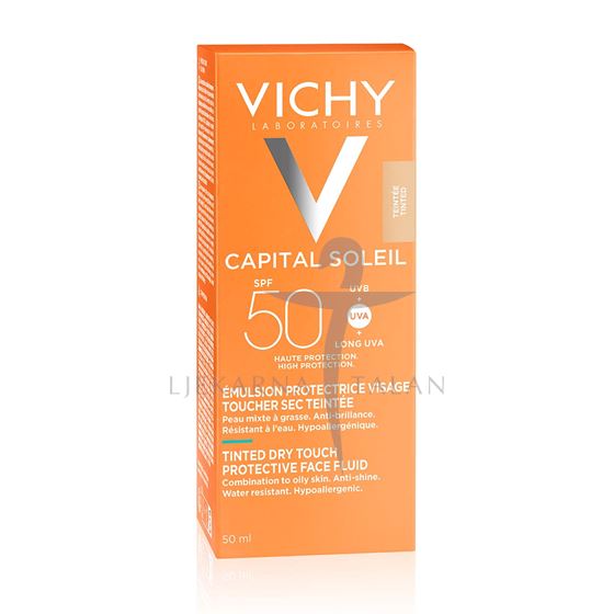  Capital Soleil Obojeni "Dry touch" fluid za lice SPF50+