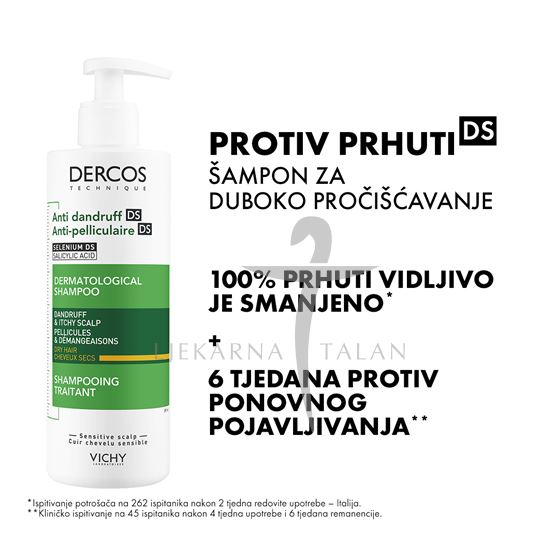  DERCOS Šampon protiv prhuti za suhu kosu, 390ml