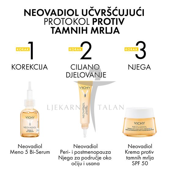  NEOVADIOL Krema za učvršćivanje kože i zaštitu od tamnih mrlja SPF50 u postmenopauzi