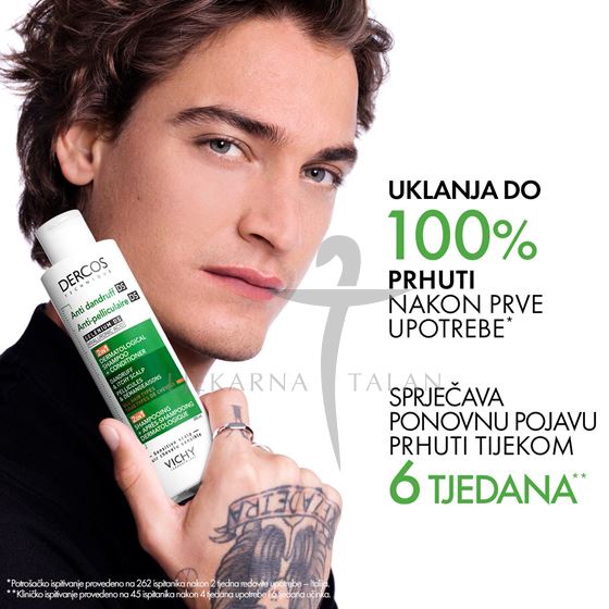  Dercos 2U1 šampon i regenerator protiv prhuti, 390ml   