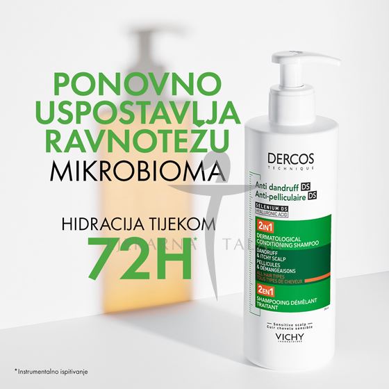  Dercos 2U1 šampon i regenerator protiv prhuti, 390ml   