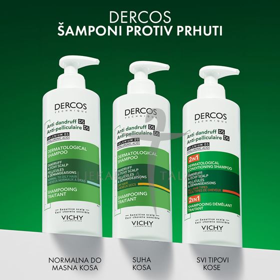  Dercos 2U1 šampon i regenerator protiv prhuti, 390ml   