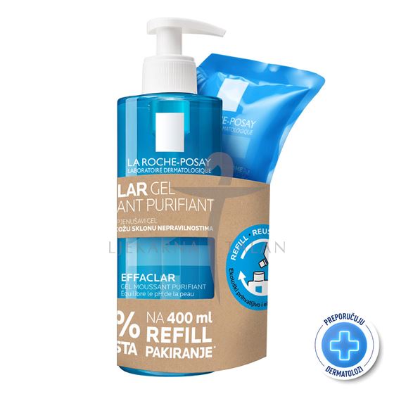  Effaclar gel za čišćenje lica 400ml + REFILL 400ml