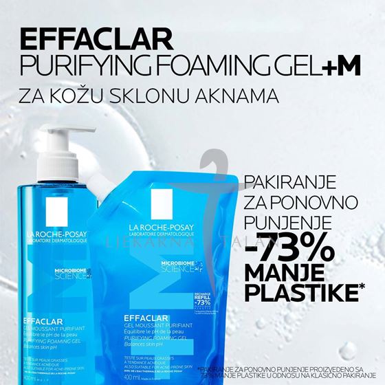 La Roche-Posay Effaclar gel za čišćenje lica 400ml + REFILL 400ml
