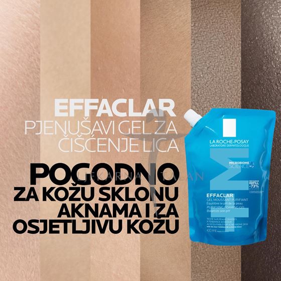 La Roche-Posay Effaclar gel za čišćenje lica 400ml + REFILL 400ml