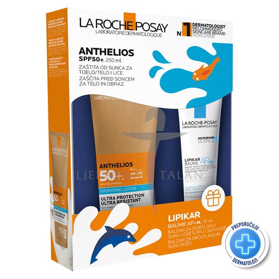  Anthelios PAKET - hidratantno mlijeko SPF50+ i Lipikar baume AP+M