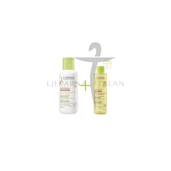 A-Derma EXOMEGA CONTROL emolijentna krema 400ml + POKLON emolijentno ulje 200ml