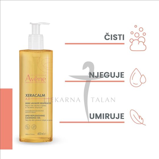 Avene XeraCalm A.D ulje za čišćenje za obnovu lipida DUO      