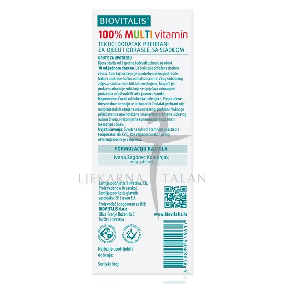 100% Multivitamin + POKLON Gel za dezinfekciju ruku