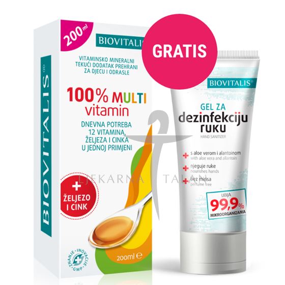  100% Multivitamin + POKLON Gel za dezinfekciju ruku