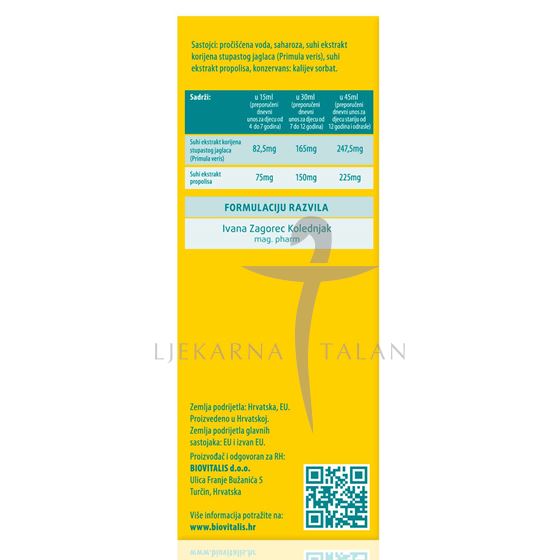 Biovitalis Jaglac, tekući dodatak prehrani