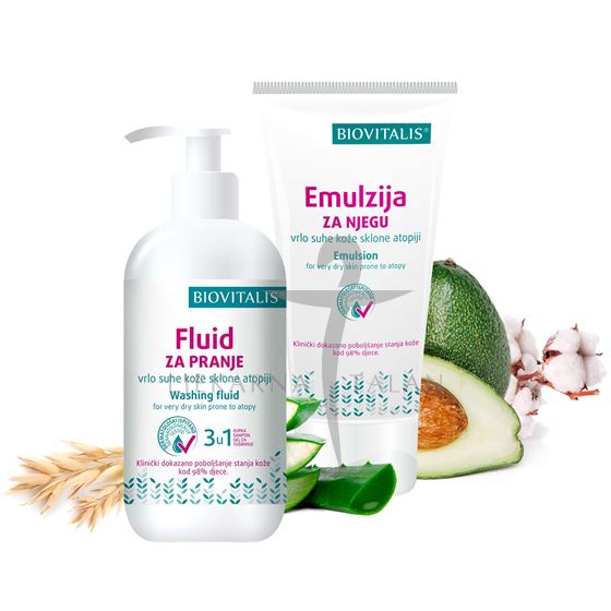 Biovitalis SET Emulzija i Fluid za vrlo suhu kožu sklonu atopiji
