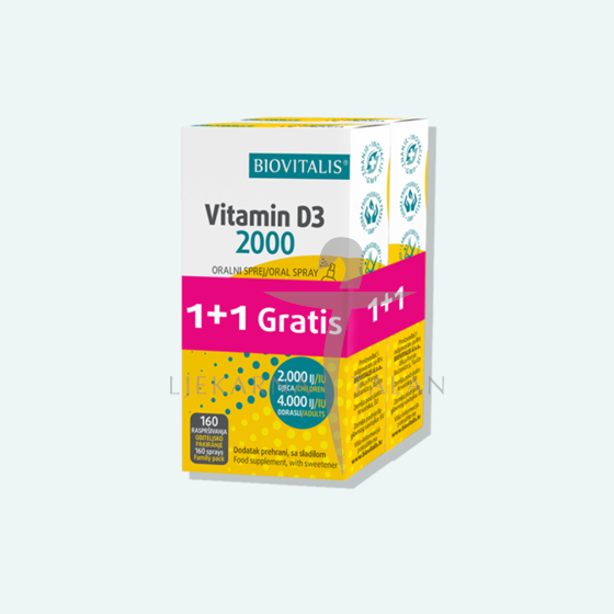  Vitamin D3 2000 1+1 gratis