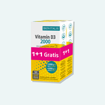 Biovitalis Vitamin D3 2000, dodatak prehrani, 1+1 gratis