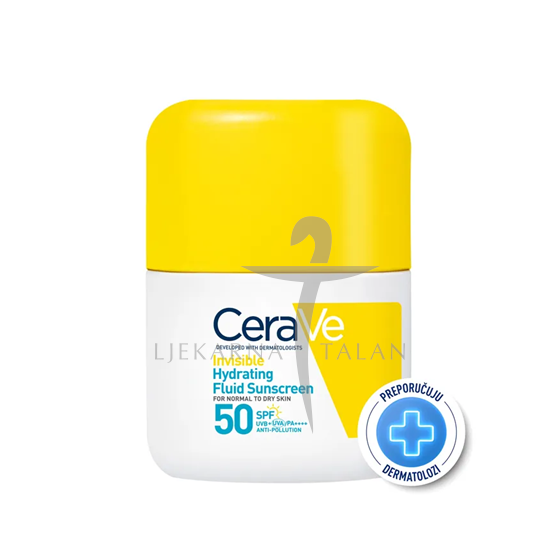 CeraVe Nevidljivi hidratantni fluid za zaštitu od sunca, SPF 50, visoka zaštita