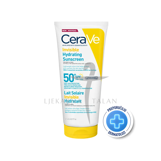 CeraVe Nevidljivi losion za zaštitu od sunca, SPF 50+, vrlo visoka zaštita, 177ml