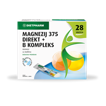 Dietpharm Magnezij 375 Direkt + B kompleks granule, 28 vrećica, dodatak prehrani 