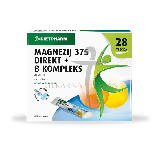 Dietpharm Magnezij 375 Direkt + B kompleks granule, 28 vrećica