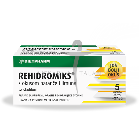 Dietpharm Rehidromiks prašak s okusom naranče i limuna