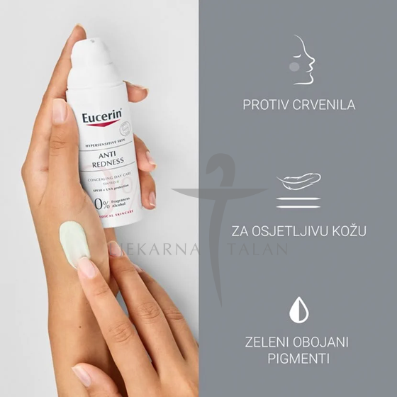 Eucerin AntiREDNESS dnevna krema protiv crvenila sa zelenim pigmentom SPF30