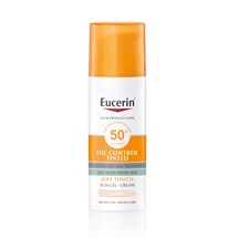 Eucerin Oil Control tinted gel-krema za zaštitu kože lica od sunca SPF 50+, svijetla nijansa