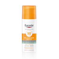 Eucerin Oil Control tinted gel-krema za zaštitu kože lica od sunca SPF 50+, svijetla nijansa