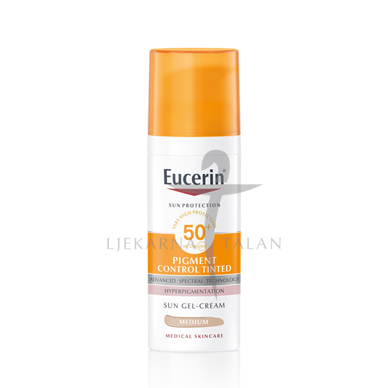  Pigment Control tinted gel-krema za zaštitu kože lica od sunca SPF50+, srednje tamna nijansa