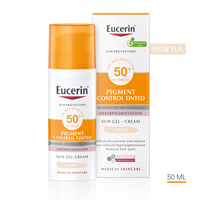 Eucerin Pigment Control tinted gel-krema za zaštitu kože lica od sunca SPF50+, svijetla nijansa