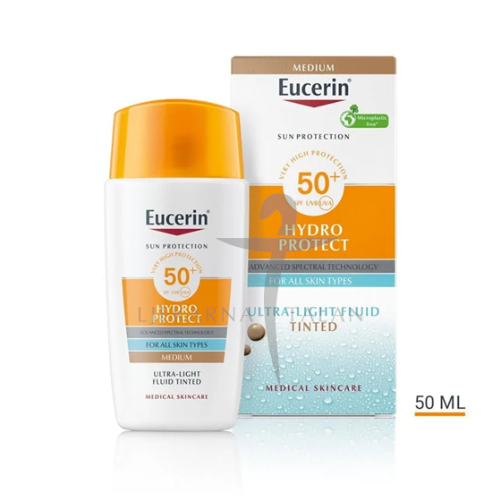 Eucerin SUN Hydro Protect tinted ultra lagani fluid SPF 50+, srednje tamna nijansa