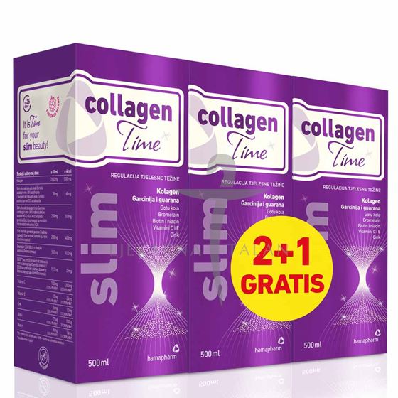 Hamapharm collagenTime slim, 500ml, 2+1 gratis, dodatak prehrani