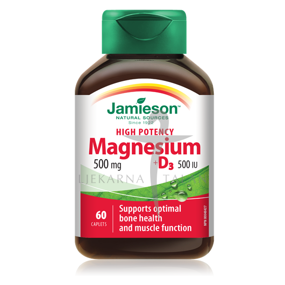 Magnezij 500mg + vitamin D3 500 IU, tablete