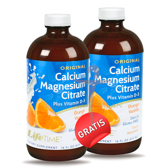 KALCIJ MAGNEZIJ CITRAT + vitamin D, tekući dodatak prehrani (okus naranče), 1+1 gratis
