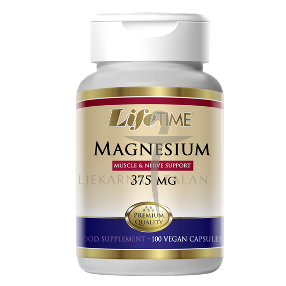 LifeTime Magnezij 375 + vitamin B6 kapsule, dodatak prehrani       