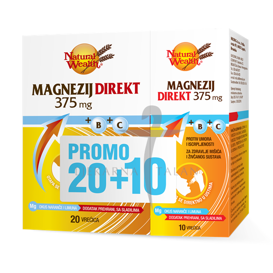  Magnezij Direkt 375 mg +B+C, 20+10 vrećica PROMO