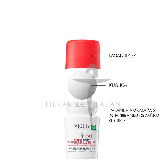 Vichy Deodorant Stress resist 72h roll-on (crveni) DUOPACK