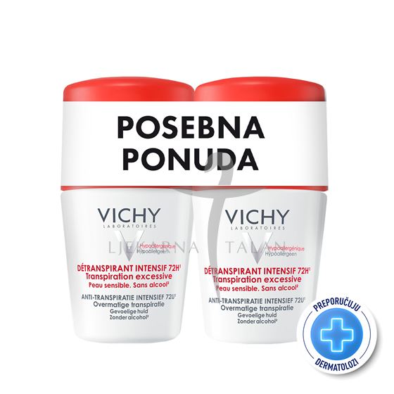 Vichy Deodorant Stress resist 72h roll-on (crveni) DUOPACK