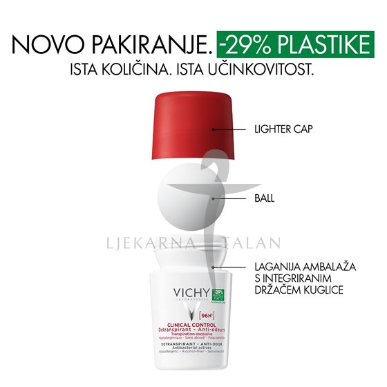 Vichy Deodorant Deodorant Clinical Control roll-on 96h DUOPACK