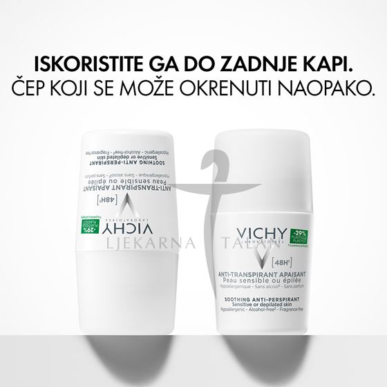 Vichy Deodorant roll-on 48h za osjetljivu kožu (bijeli) DUOPACK