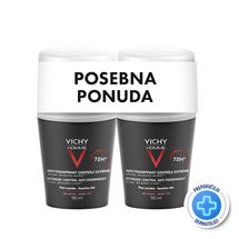 Vichy Deodorant Homme Antiperspirant roll-on extreme control 72h DUOPACK (bijeli)