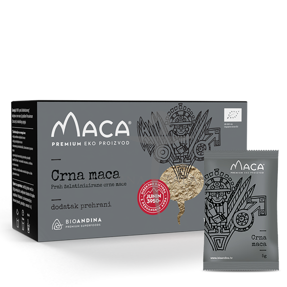 Bioandina Crna aktivirana Maca prah – kutija 150g (30x5g)