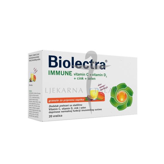 Biolectra Immun Vitamin C + Vitamin D3 + Cink + Selen šumeće granule