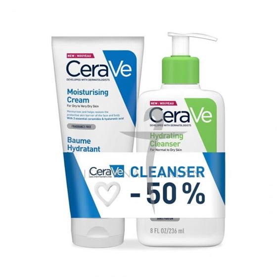CeraVe Hidratantna krema, 177ml + Hidratantna emulzija za čišćenje, 236ml