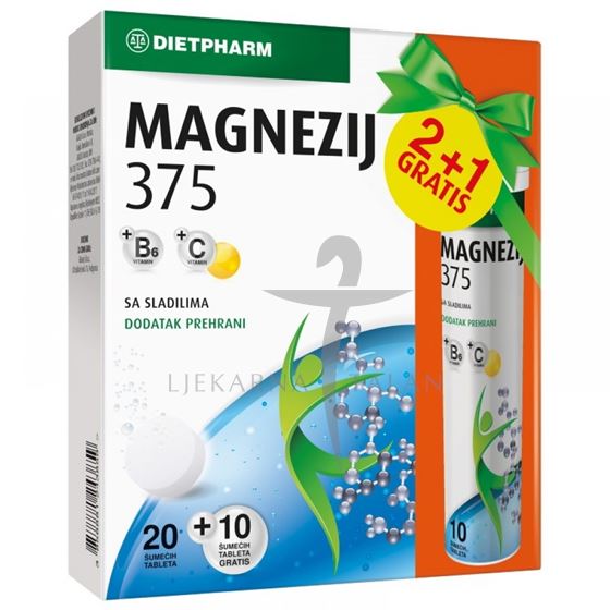  MAGNEZIJ 375 šumeće tablete 2+1 gratis