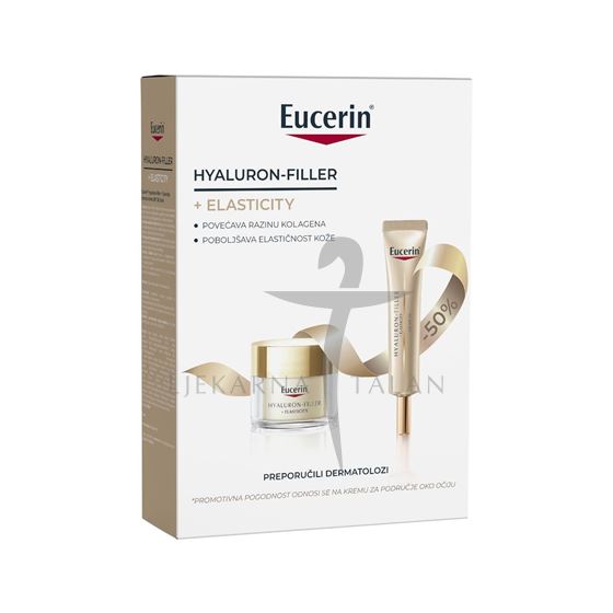 Eucerin Hyaluron-Filler + Elasticity dnevna krema + krema oko očiju PROMO PAKIRANJE