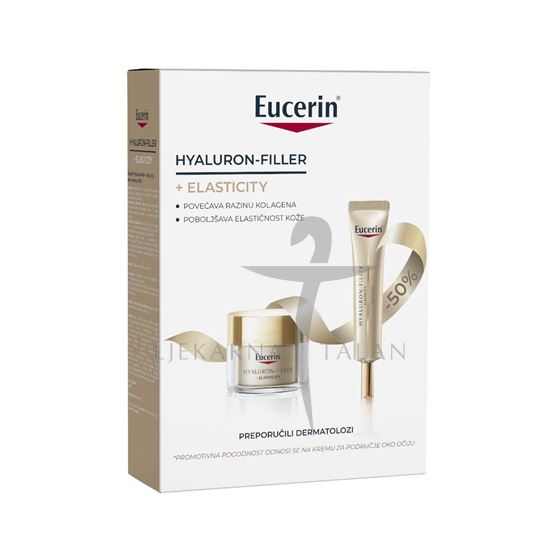 Eucerin Hyaluron-Filler + Elasticity noćna krema + krema oko očiju PROMO PAKIRANJE