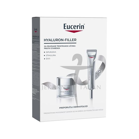 Eucerin Hyaluron-Filler noćna krema + krema oko očiju PROMO PAKIRANJE