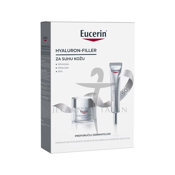 Eucerin Hyaluron-Filler dnevna krema SUHA KOŽA + krema oko očiju PROMO PAKIRANJE