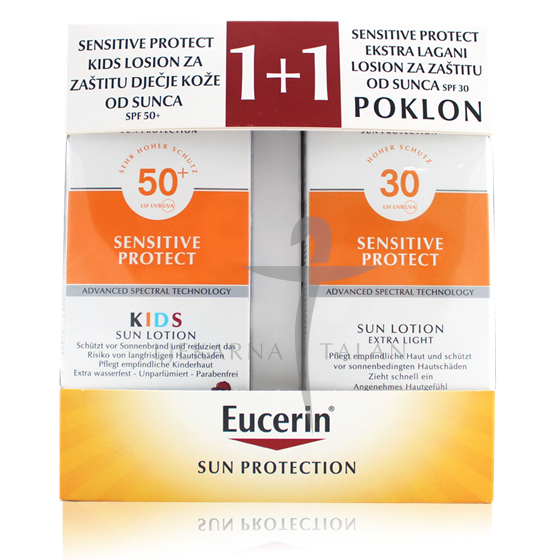  Sensitive Protect KIDS losion za zaštitu dječje kože od sunca SPF50+ + POKLON Eucerin Sensitive Protect lagani losion SPF30